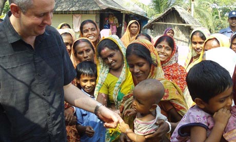 Shadow secretary of state for international development, Ivan Lewis, in Bangladesh