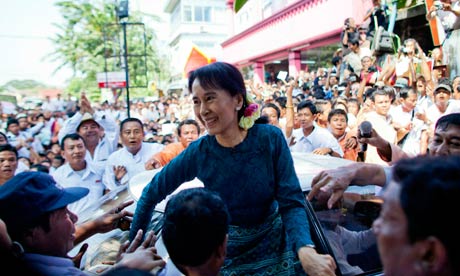 Aung San Suu Kyi in Yangon, Burma, November 2010