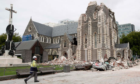 christchurch earthquake in new zealand. Christchurch cathedral has