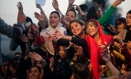 Women attend a concert in Mazar-i-Sharif, Afghanistan