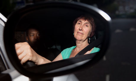 Michele Hanson at the wheel