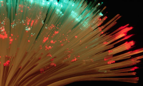 Lighted Bundle of Optical Fibers