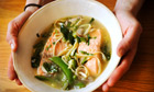 Angela Hartnett's salmon in ginger and lemongrass broth