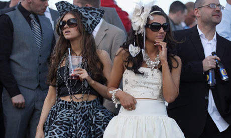 Racegoers Enjoy Ladies Day At Aintree Racecourse