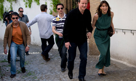 The Camerons on holiday