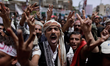 Protesters in Yemen