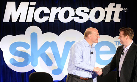 Microsoft CEO Steve Ballmer and Skype CEO Tony Bates