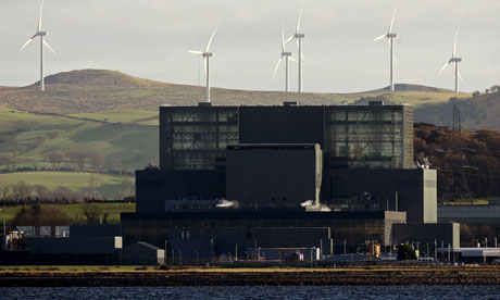 A windfarm near Hunterston power station in Largs, Scotland