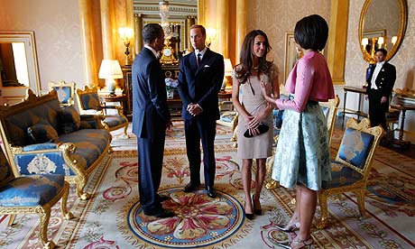 The Obamas meet the Duke and Duchess of Cambridge at Buckingham Palace