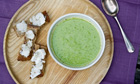 Angela Hartnett's chilled pea soup with goat's cheese crostini recipe