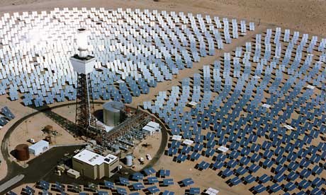 A solar power plant in the Mojave desert
