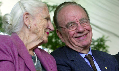 Rupert Murdoch with his mother