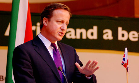 MDG : David Cameron addresses a media conference in Pertoria