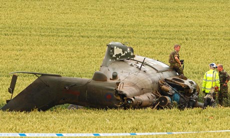 RAF helicopter crew survive crash-landing | UK news | The Guardian