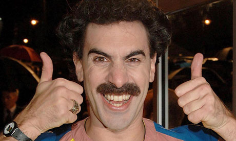 Borat, aka comic actor Sacha Baron Cohen