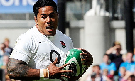 England's Manu Tuilagi runs in to score a try against Ireland