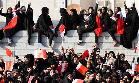 Bahraini supporters of al-Wefaq opposition group