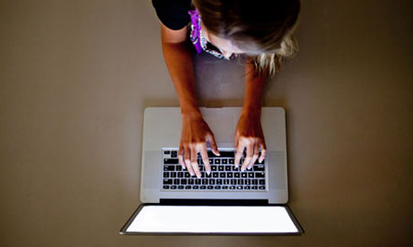Woman using laptop