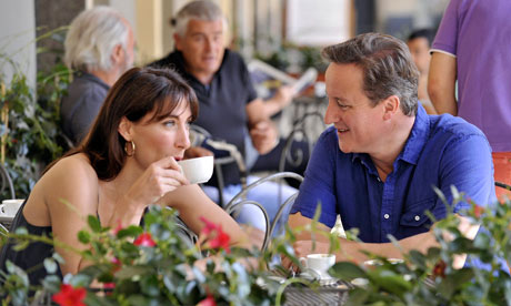 David and Samantha Cameron on holiday in Italy