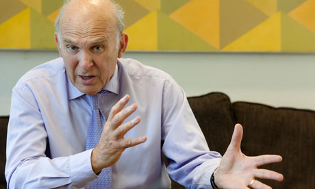 Vince Cable in his office at the Department of Trade and Industry