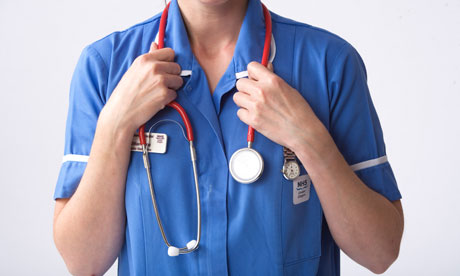 A NHS nurse with a stethoscope