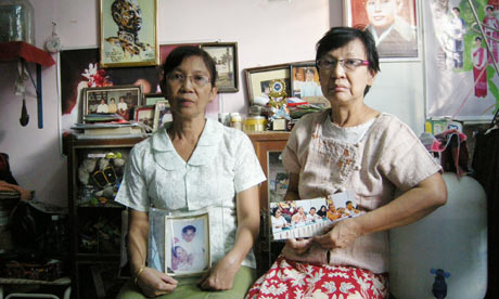 (l-r) Su Su Kyi, 55, and San San Tin, 64