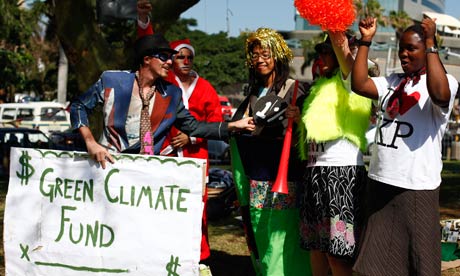 Climate change activists at the UNFCCC