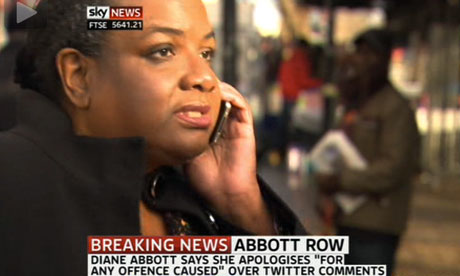 Diane Abbott on Sky News during the Twitter furore