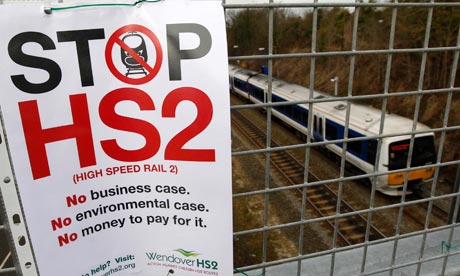 An HS2 protest sign in Wendover