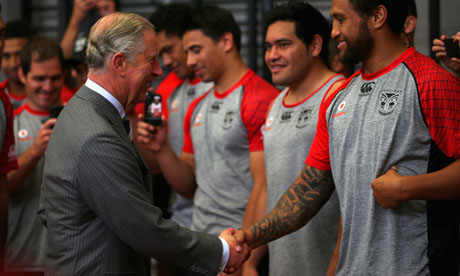 Prince Charles meets New Zealand Warriors rugby team, November 2012