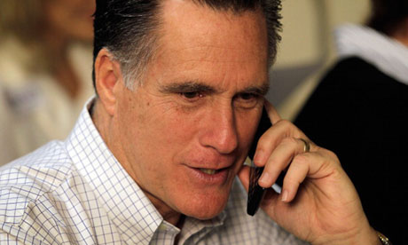 Mitt Romney on the phone during the presidential primaries.