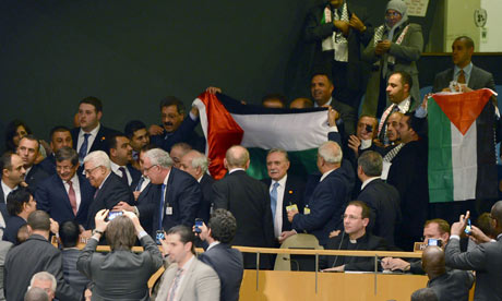 UN General Assembly grants upgraded status for Palestine, New York, America - 29 Nov 2012