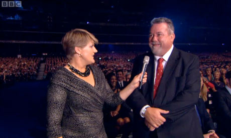 Bert Le Clos being interviewed by Clare Balding