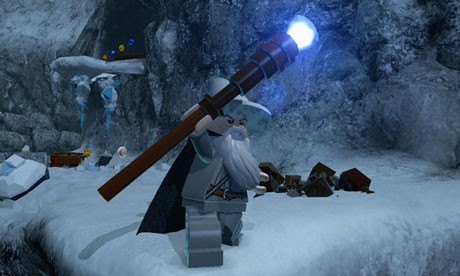 scene featuring Gandalf from the Lego Lord of the Rings game.