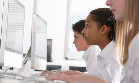 Students working on computers 