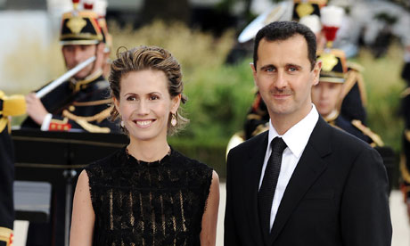 Asma Assad with her husband in 2008