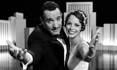The Artist, starring Jean Dujardin and Berenice Bejo, above, has been nominated for 10 Oscars.