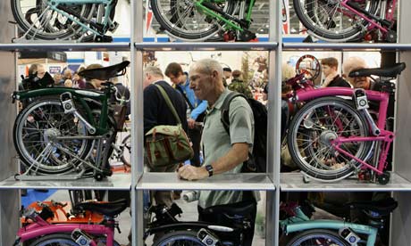 Brompton bikes at the London Bike Show at the ExCeL centre