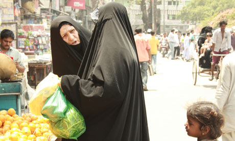 Two women shopping in Delhi