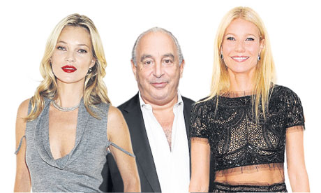 Kate Moss, Philip Green and Gwyneth Paltrow