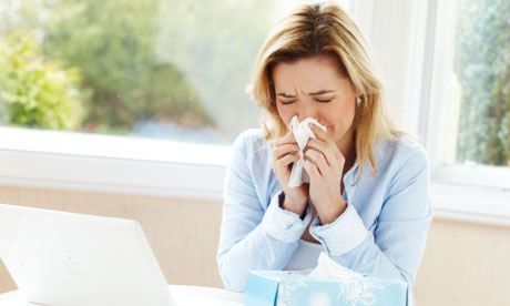 Girl with hay fever