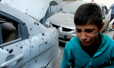 A Syrian boy in Homs