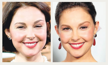 Actor Ashley Judd pictured in March 2012 left and two months earlier