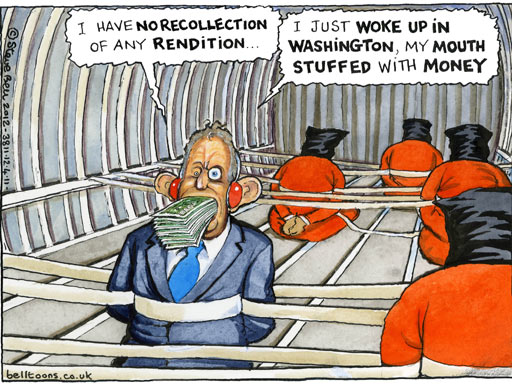 Steve Bell on Tony Blair and rendition - cartoon