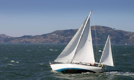 A yacht sailing