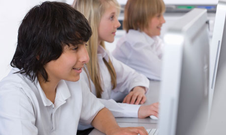 Students working on computers