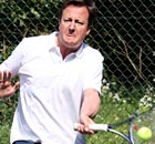 David Cameron at a charity tennis match 
