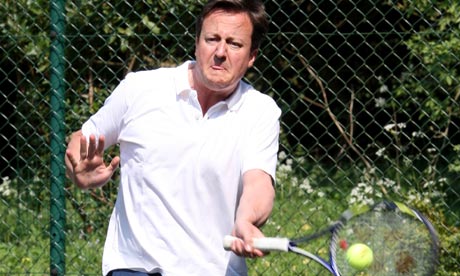 David Cameron at a charity tennis match 
