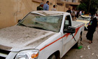 Scene of car bombing in Deir El Zor, Syria