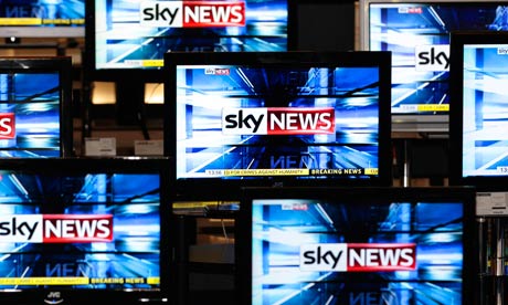 Sky News logo shown on TV screens in store